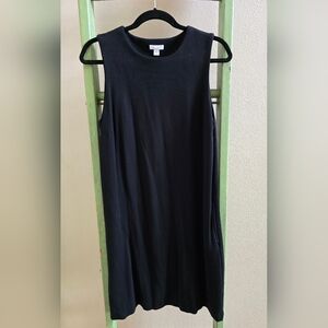 J. Jill Ponte Knit Black Sleeveless Dress, Pockets, Sz M